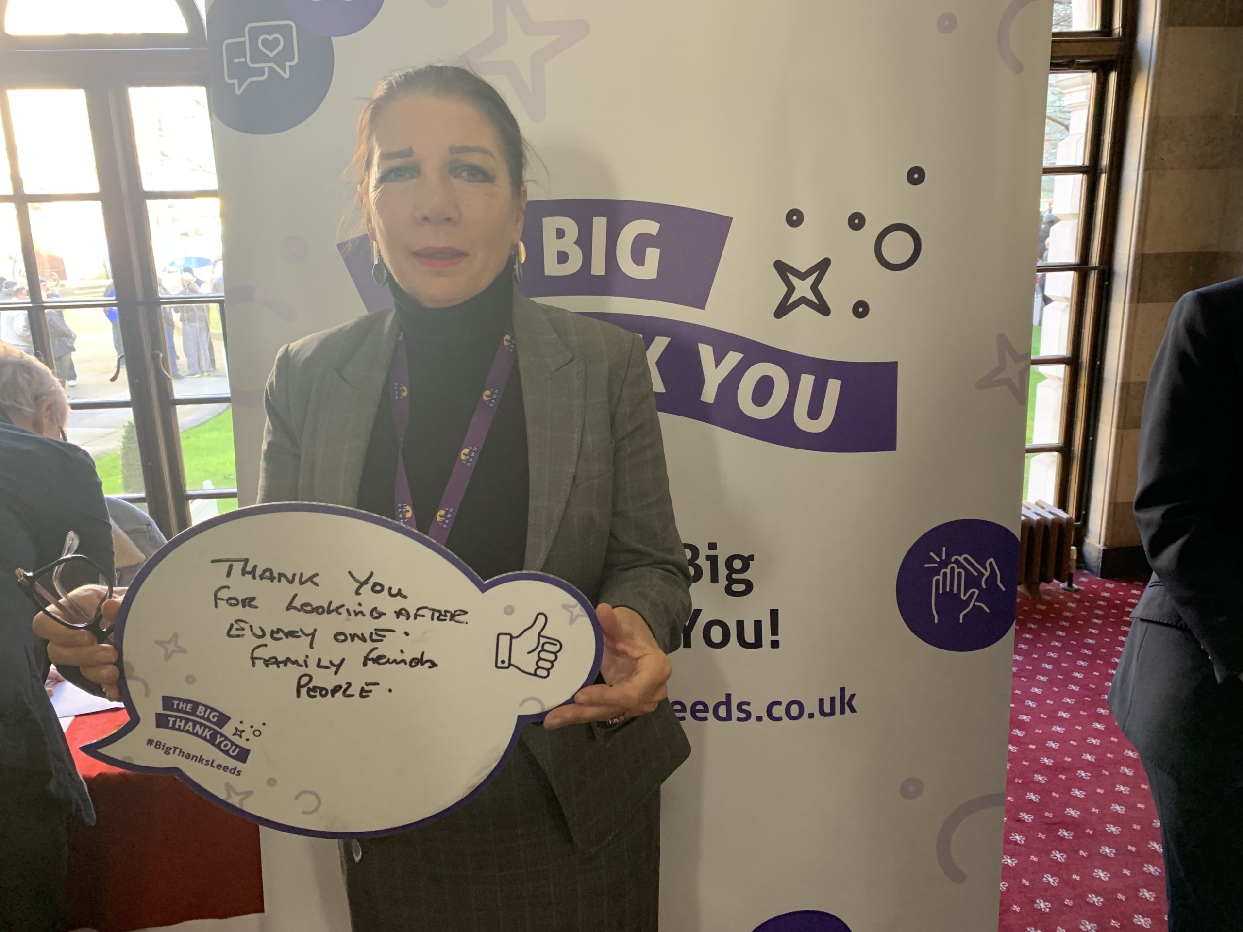 Thank you for looking after everyone: Family friends, people.